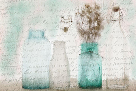 Sea Glass White Modern Wood Framed Art Print with Double Matting by Kimberly, Allen