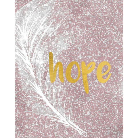 Pink Glitter Feather 2 White Modern Wood Framed Art Print by Kimberly, Allen