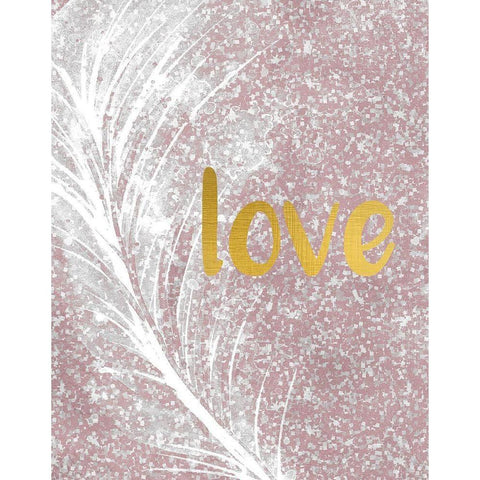 Pink Glitter Feather 3 White Modern Wood Framed Art Print by Kimberly, Allen