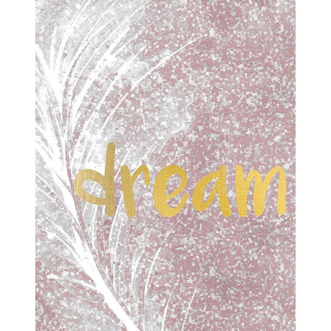 Pink Glitter Feather 4 White Modern Wood Framed Art Print by Kimberly, Allen