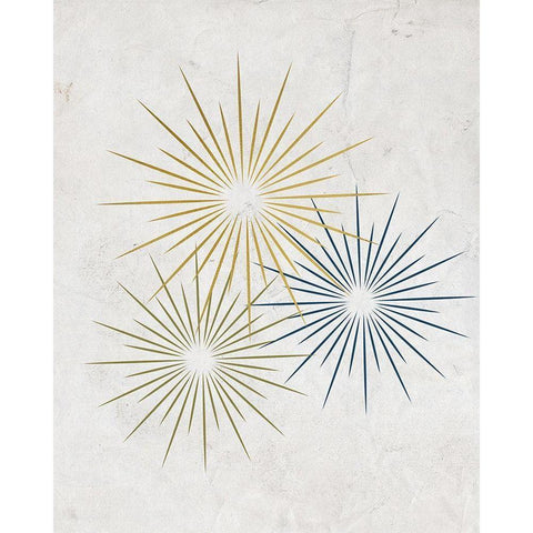 Burst 2 Black Modern Wood Framed Art Print with Double Matting by Kimberly, Allen