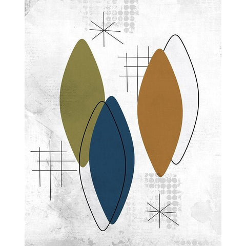 Burst Three 1 Black Modern Wood Framed Art Print with Double Matting by Kimberly, Allen