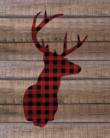 Buck Christmas 1 White Modern Wood Framed Art Print with Double Matting by Kimberly, Allen