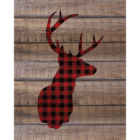 Buck Christmas 1 Black Modern Wood Framed Art Print with Double Matting by Kimberly, Allen