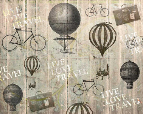 Live Love Travel Black Ornate Wood Framed Art Print with Double Matting by Allen, Kimberly