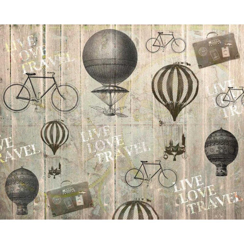 Live Love Travel White Modern Wood Framed Art Print by Allen, Kimberly