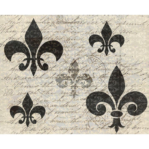 Fleur Writtings Black Modern Wood Framed Art Print by Kimberly, Allen