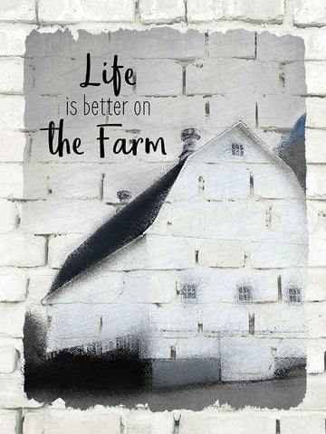 Farm Life 2 White Modern Wood Framed Art Print with Double Matting by Kimberly, Allen
