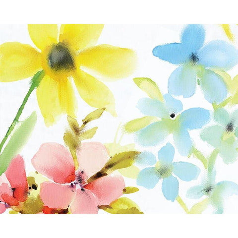 Springtime Blooms White Modern Wood Framed Art Print by Kimberly, Allen