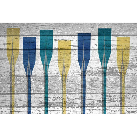 Paddles Black Modern Wood Framed Art Print with Double Matting by Kimberly, Allen