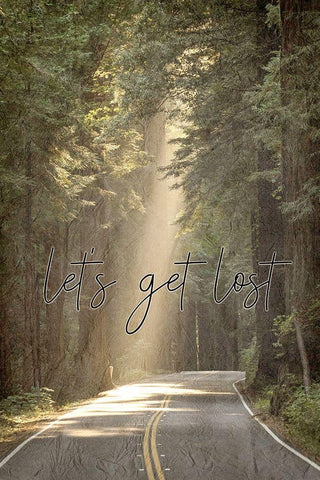 Lets Get Lost White Modern Wood Framed Art Print with Double Matting by Kimberly, Allen