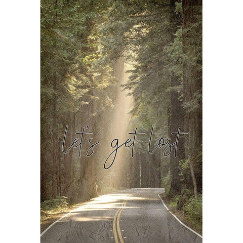 Lets Get Lost Gold Ornate Wood Framed Art Print with Double Matting by Kimberly, Allen