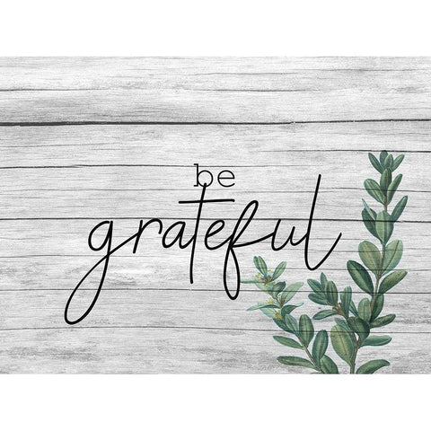 Be Grateful Black Modern Wood Framed Art Print with Double Matting by Kimberly, Allen