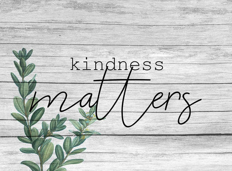 Kindness Matters White Modern Wood Framed Art Print with Double Matting by Kimberly, Allen