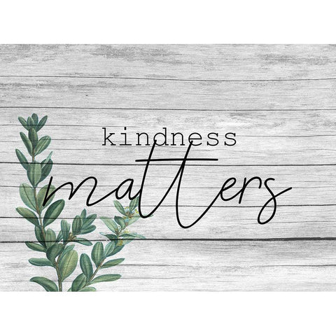 Kindness Matters Black Modern Wood Framed Art Print by Kimberly, Allen