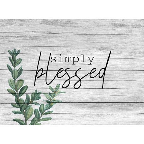 Simply Blessed Black Modern Wood Framed Art Print by Kimberly, Allen