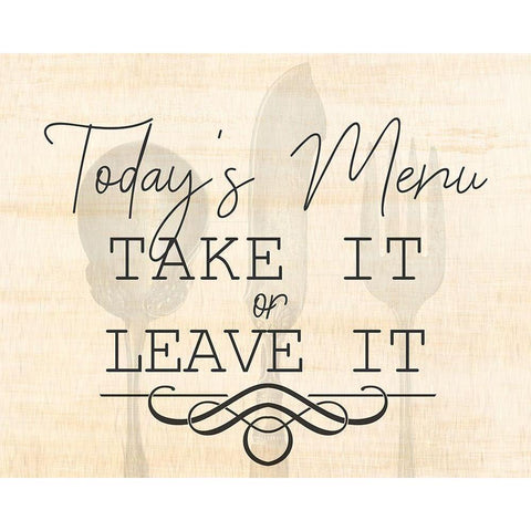 Menu Black Modern Wood Framed Art Print by Kimberly, Allen