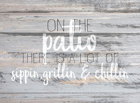 Patio Black Ornate Wood Framed Art Print with Double Matting by Kimberly, Allen