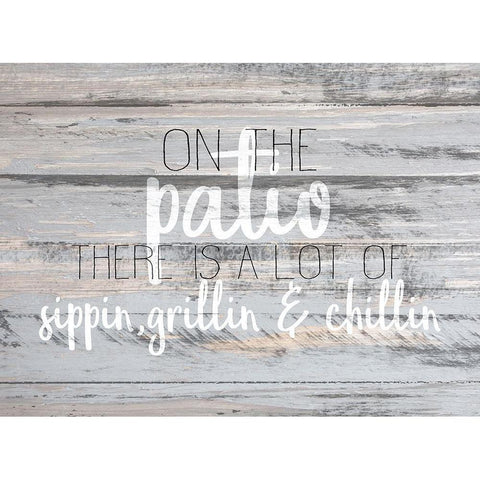 Patio White Modern Wood Framed Art Print by Kimberly, Allen