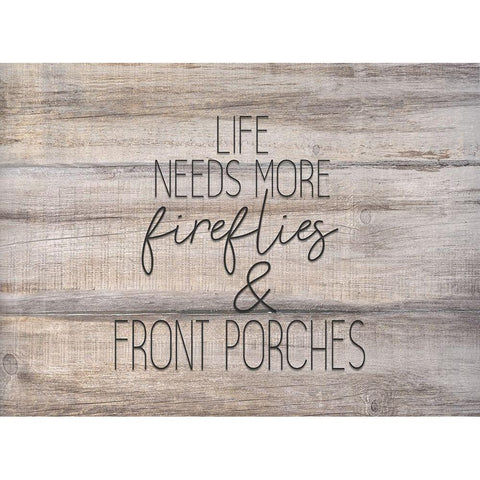 Fireflies Black Modern Wood Framed Art Print with Double Matting by Kimberly, Allen