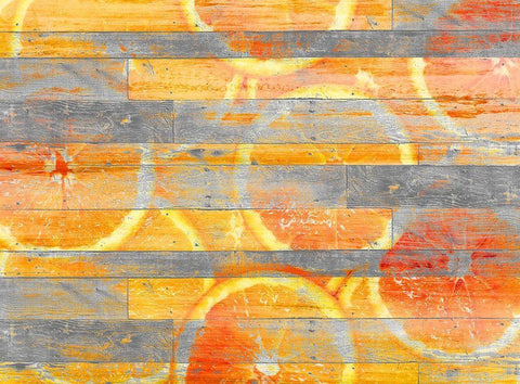 Orange Slice White Modern Wood Framed Art Print with Double Matting by Kimberly, Allen