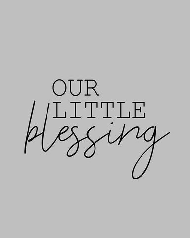 Our Little Blessing Grey White Modern Wood Framed Art Print with Double Matting by Kimberly, Allen