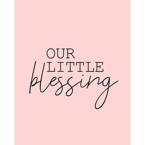 Our Little Blessing Pink Black Modern Wood Framed Art Print with Double Matting by Kimberly, Allen