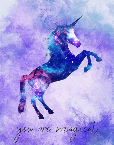 You are Magical Unicorn White Modern Wood Framed Art Print with Double Matting by Kimberly, Allen