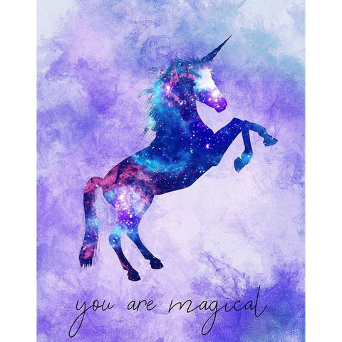 You are Magical Unicorn Black Modern Wood Framed Art Print by Kimberly, Allen