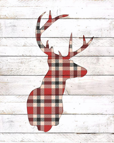 Plaid Silhouette Black Ornate Wood Framed Art Print with Double Matting by Kimberly, Allen