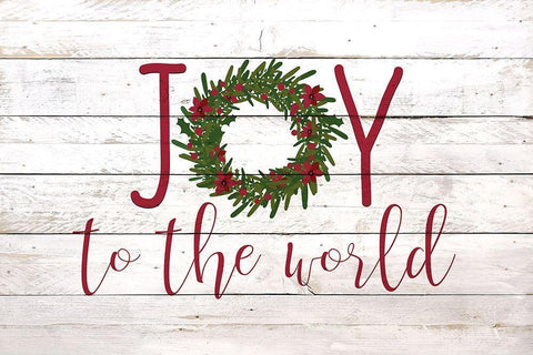 Joy to the World White Modern Wood Framed Art Print with Double Matting by Kimberly, Allen