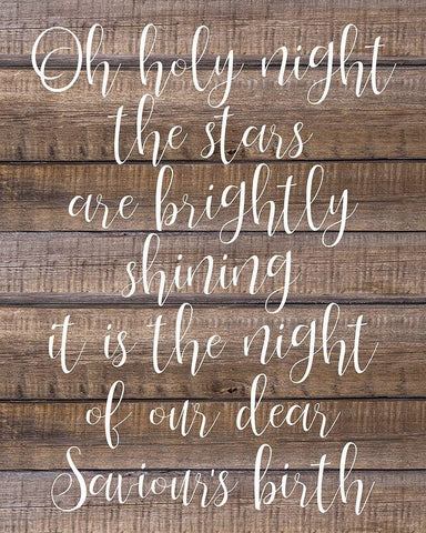 Oh Holy Night Wood White Modern Wood Framed Art Print with Double Matting by Kimberly, Allen