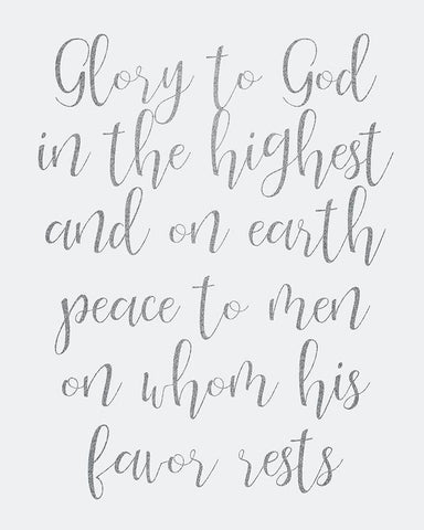 Glory to God White Modern Wood Framed Art Print with Double Matting by Kimberly, Allen
