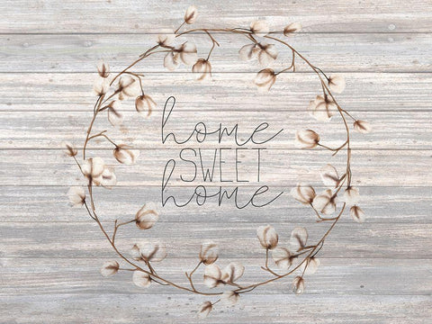 Cotton Home 3 White Modern Wood Framed Art Print with Double Matting by Kimberly, Allen