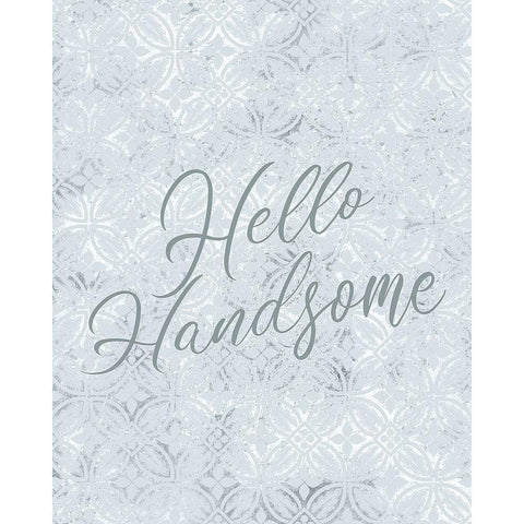 Hello Handnsome Black Modern Wood Framed Art Print with Double Matting by Kimberly, Allen