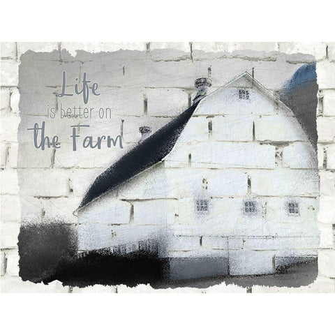 Life on the Farm 1 Black Modern Wood Framed Art Print with Double Matting by Kimberly, Allen