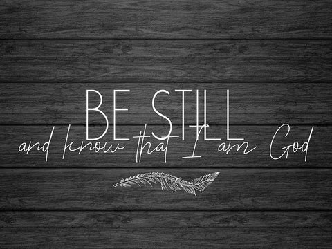 Be Still and Know 1 Black Ornate Wood Framed Art Print with Double Matting by Kimberly, Allen