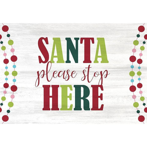 Santa Please White Modern Wood Framed Art Print by Kimberly, Allen