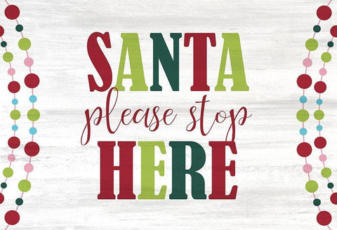 Santa Please Black Ornate Wood Framed Art Print with Double Matting by Kimberly, Allen