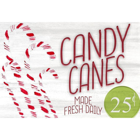 Fresh Candy Canes Black Modern Wood Framed Art Print with Double Matting by Kimberly, Allen