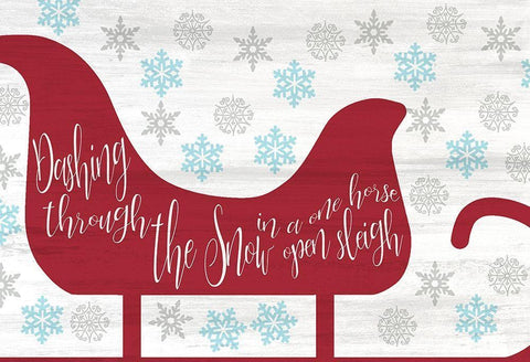 Sleigh Dashing Black Ornate Wood Framed Art Print with Double Matting by Kimberly, Allen