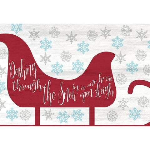 Sleigh Dashing Gold Ornate Wood Framed Art Print with Double Matting by Kimberly, Allen