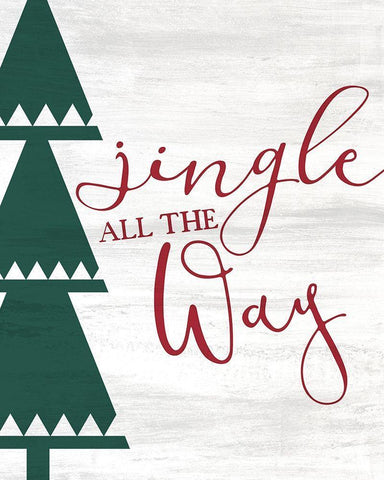 Jingle all the Way White Modern Wood Framed Art Print with Double Matting by Kimberly, Allen