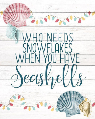 Have Seashells White Modern Wood Framed Art Print with Double Matting by Kimberly, Allen