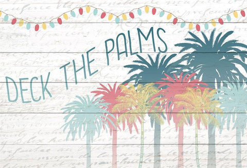 Deck the Palms White Modern Wood Framed Art Print with Double Matting by Kimberly, Allen