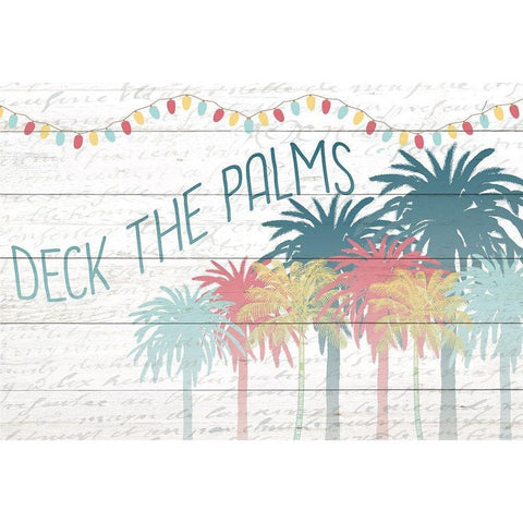 Deck the Palms Black Modern Wood Framed Art Print by Kimberly, Allen