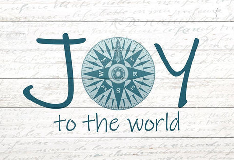Joy Compass White Modern Wood Framed Art Print with Double Matting by Kimberly, Allen
