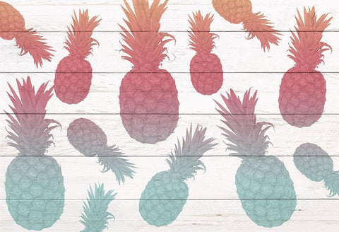 Pinneapple Ombre White Modern Wood Framed Art Print with Double Matting by Kimberly, Allen