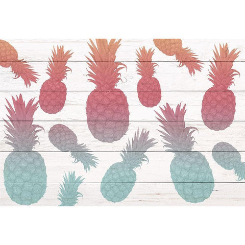 Pinneapple Ombre Black Modern Wood Framed Art Print by Kimberly, Allen