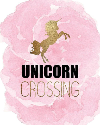 Unicorn Crossing White Modern Wood Framed Art Print with Double Matting by Kimberly, Allen